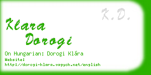 klara dorogi business card