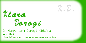 klara dorogi business card